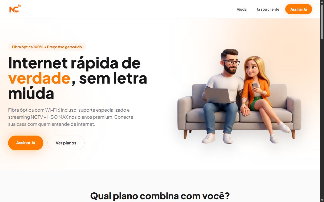 Prévia do site NC Internet